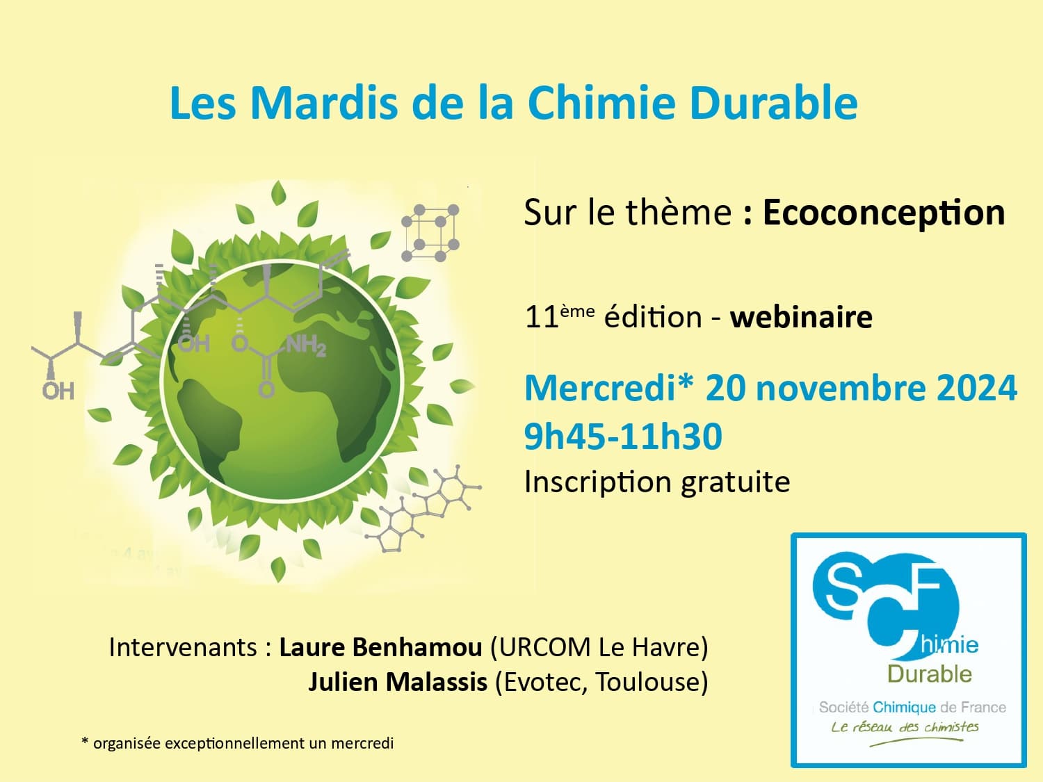11ème édition des Mardis de la Chimie Durable - Société Chimique de ...